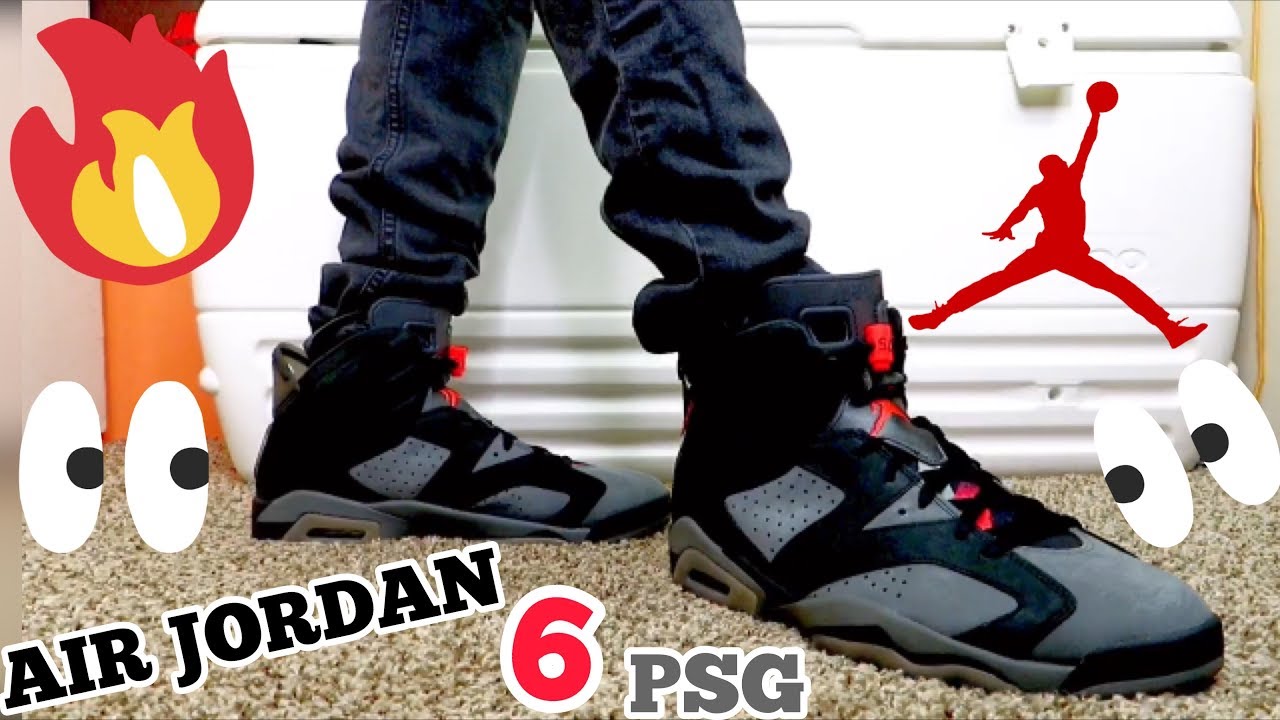 psg jordan 6 on feet