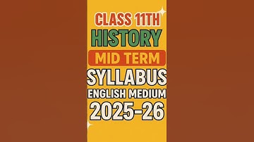 Class 11th History Mid Term Syllabus| English Medium|2025-26| CBSE #class11#history#cbse#2025#shorts