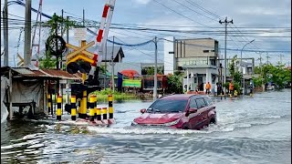 Rawan Banjir!!, Perlintasan KA Kaligawe Kota Semarang, Jawa Tengah 2023