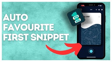 How to Auto Favourite First Snippet in 1SE App?