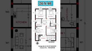 26x40 Ghar Ka Naksha   26 by 40 House Plan shorts