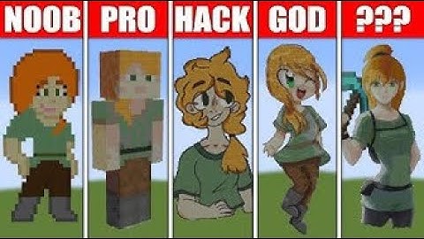 Pixel Art NOOB vs PRO vs HACKER vs GOD Alex in Minecraft