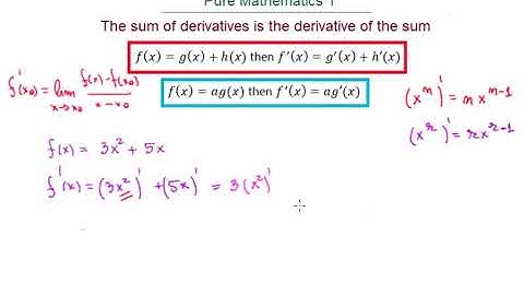 The derivative of the sum is the sum of derivatives - Proof and examples (Pure 1 Math)