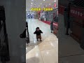 One year and three months old baby in the supermarket so funny scared baby