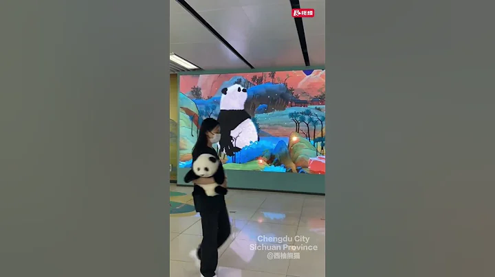 A new attraction has recently appeared at the #Chengdu Metro: an adorable #panda #hologram. - DayDayNews