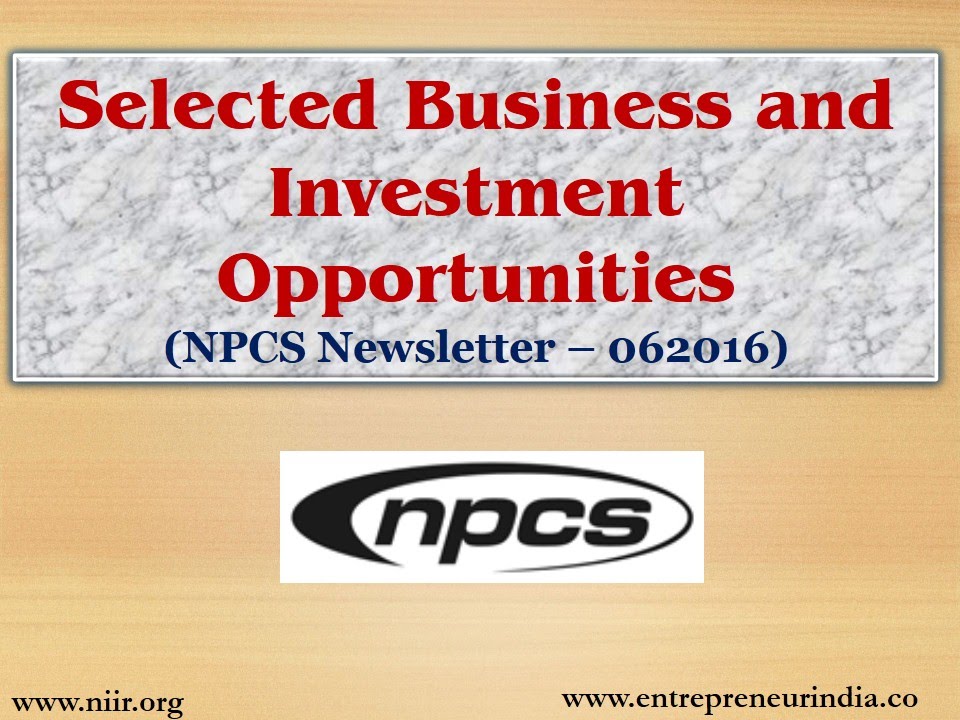 Selected Business and Investment Opportunities. - YouTube