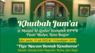 Khutbah Jum'at: Tiga Macam Kesabaran