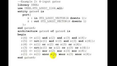 Lesson 5   VHDL Example 2  Multiple Input Gates