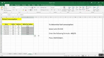 determine fuel consumption using excel