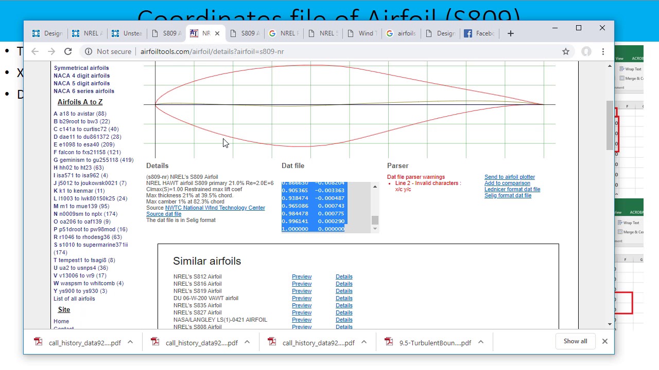 wing and airfoil geometry x 36 wing and airfoil geometry x 36