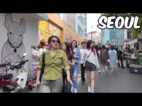 Myeongdong Walking Tour. Seoul City Korea 4k City Tour