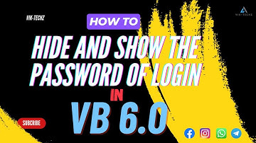 How to HIDE & SHOW Password in VB 6.0 | Login form coding in vb #css #html #java #vb.net