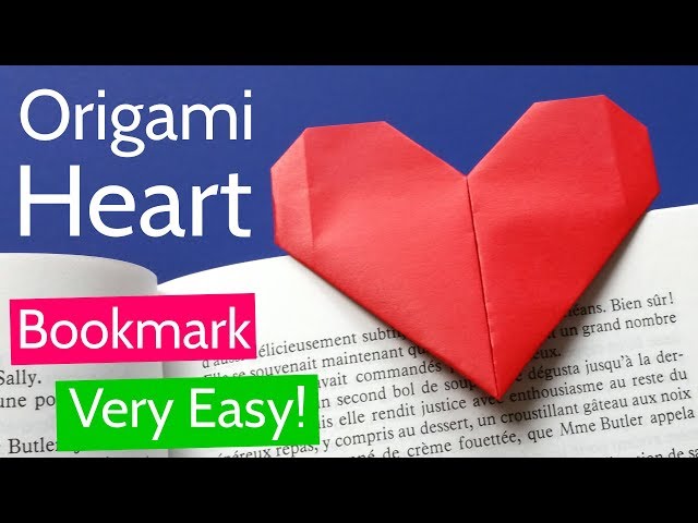 Valentine's Day Craft - DIY Heart Bookmark with Post-it(R) Notes, How to  Fold Paper Origami Heart 