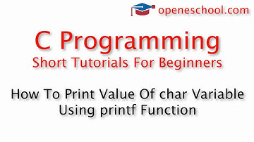 C Programming Basics - How To Print Value Of char Variable Using printf Function