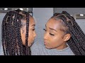 How to DIY Jumbo Knotless Box Braids : 2 Easy Methods ( No Feed In)