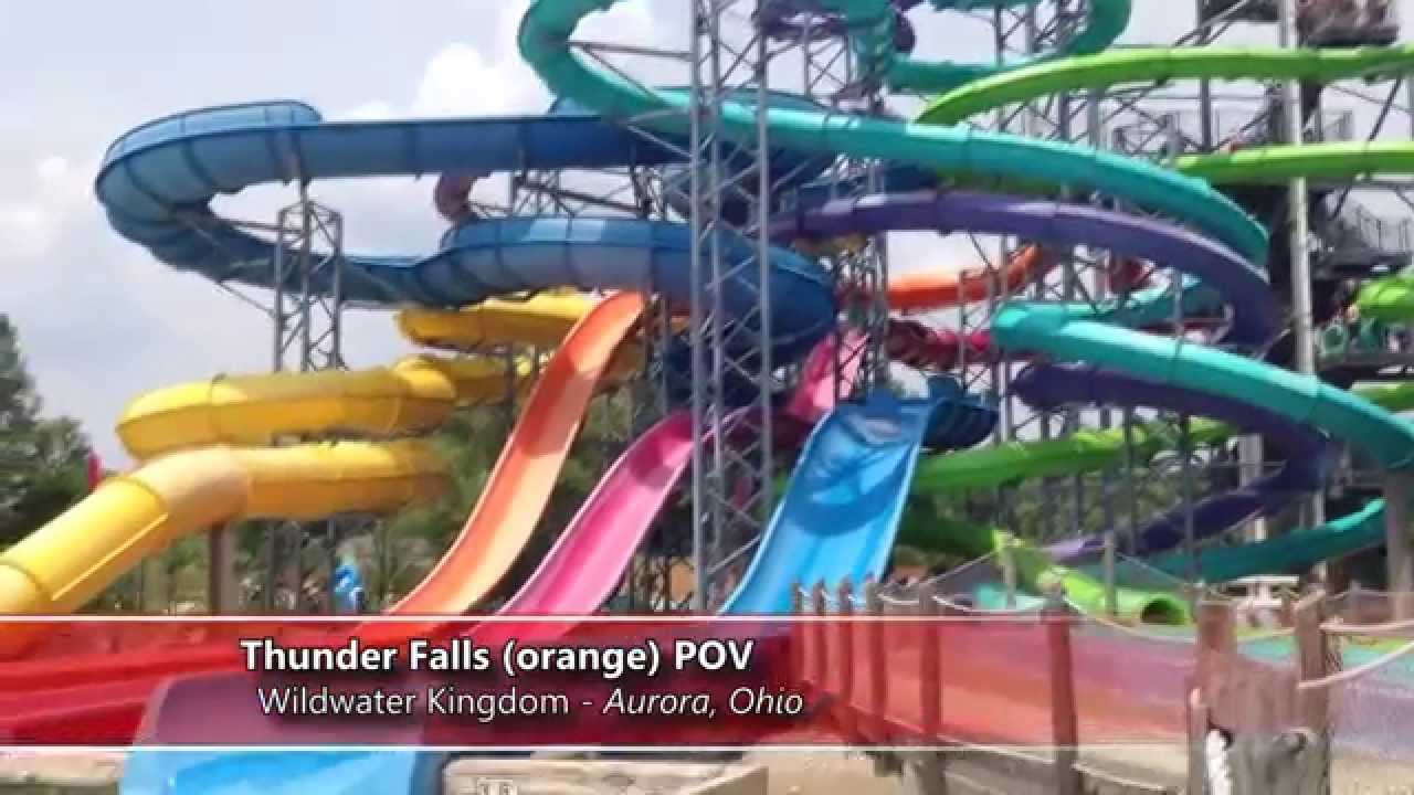 geauga lake wildwater kingdom thunder falls water slide pov youtube water slide video