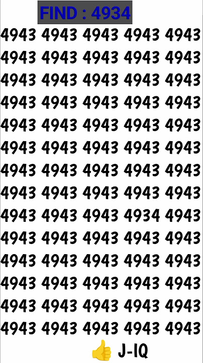 Can you beat the clock? Find 4934 in 2seconds:#fypシ゚ #gk #iqtest #eyetest #trending #shorts