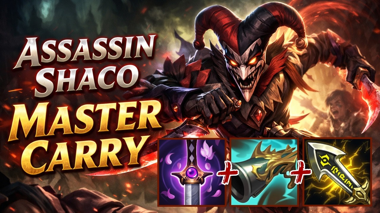 Youmuus Rush Crit Shaco - S16 Master Carry [League of Legends] Full Gameplay - Infernal Shaco