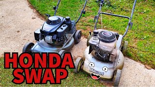 POV Lawn Mowing - GOODBYE BRIGGS, HELLO HONDA POWER! - Lawn Mower Engine Swap