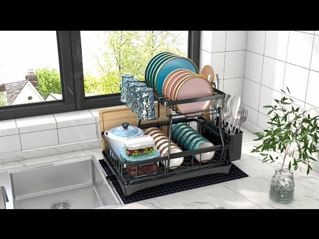 Godboat Dish Drying Rack, 2-Tier Dish Racks for Kitchen Counter, Dish Rack  with Drainboard..Buy Now. 