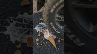 Crushing Crunchy & Soft Things by Car!EXPERIMENT Car vs icecream #shorts