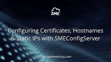 Configuring Certificates, Hostnames & Static IPs with SMEConfigServer