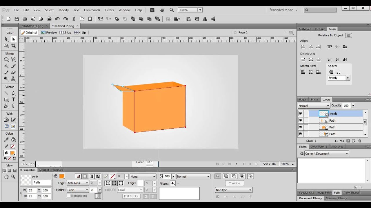 creating 3dbox with fireworks - YouTube