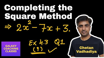 Completing the square method Class 10 ll Ex 4.3, Q1, CBSE maths Quadratic equations