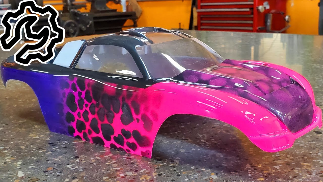 How to Paint RC Car Body - I Paint my Traxxas Rustler Body - First Time 