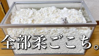 ハムスターのケージを柔ごこちで埋め尽くしてみた！