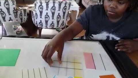 Crewton Ramone fooling with Fractions using math manipulatives