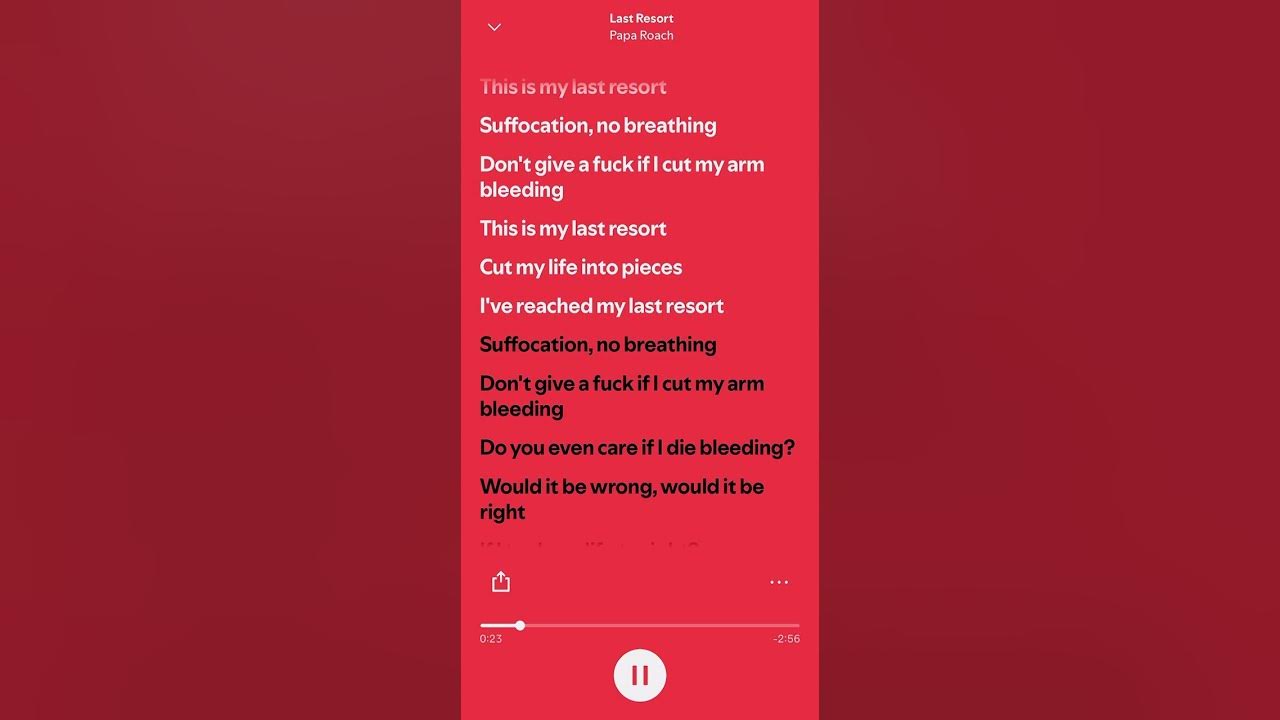 Papa Roach - Last Resort #spotify #paparoach #lastresort #lyrics #music