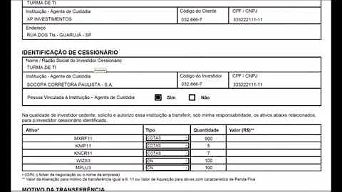 Como fazer transferência de custódia XP?