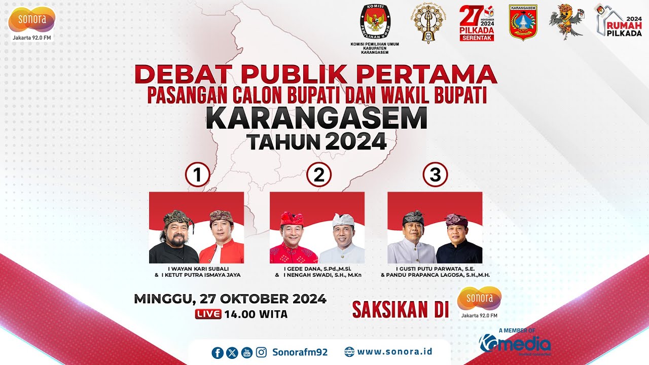 🔴[LIVE] Debat Publik Pertama Pasangan Calon Bupati dan Wakil Bupati Karangasem 2024