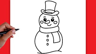 HOW TO DRAW SNOWMAN | DRAWING STEP BY STEP
