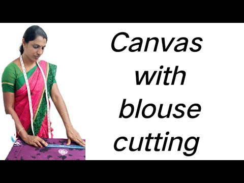 # Canwas with blouse cutting #Simple blouse cutting #Normalblosestitching #Easy blouse cutting 