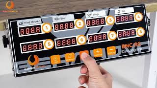 BEAMNOVA 8-Window Digital Kitchen Timer Loud Ring Alarm Commercial Cooking Fryer Reminder