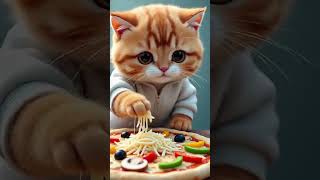 Cute Cat😺 Cooking Noodles 🍜Mini Chef Cat Viral Short 🐱✨