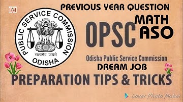 Opsc ASO previous year Mathematics  questions paper with pdf