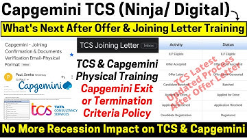TCS Capgemini: Exit & Termination Criteria No Recession Impact Offer Joining Letter Training 2023-19