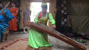 Traditional mongolian music at a ger in Mongolia