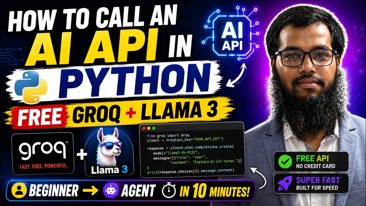 How to Call an AI API in Python — Free Groq + Llama 3 (Beginner to Agent in 10 Min)