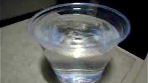 Oscillating ripples in cup of water