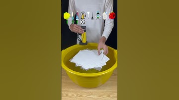 TRY TO GUESS HOW MANY TISSUE PAPER IT TOOKS! #asmr #satisfying #experiment #water