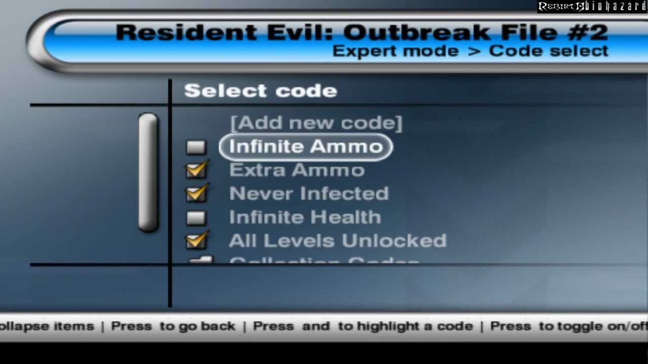 resident evil outbreak pnach codes