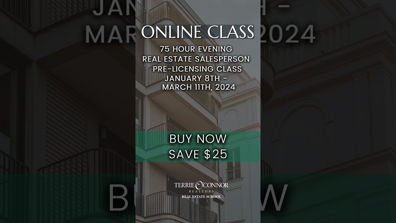 ONLINE Real Estate Pre-Licensing Course: January 9 - March 11, 2024