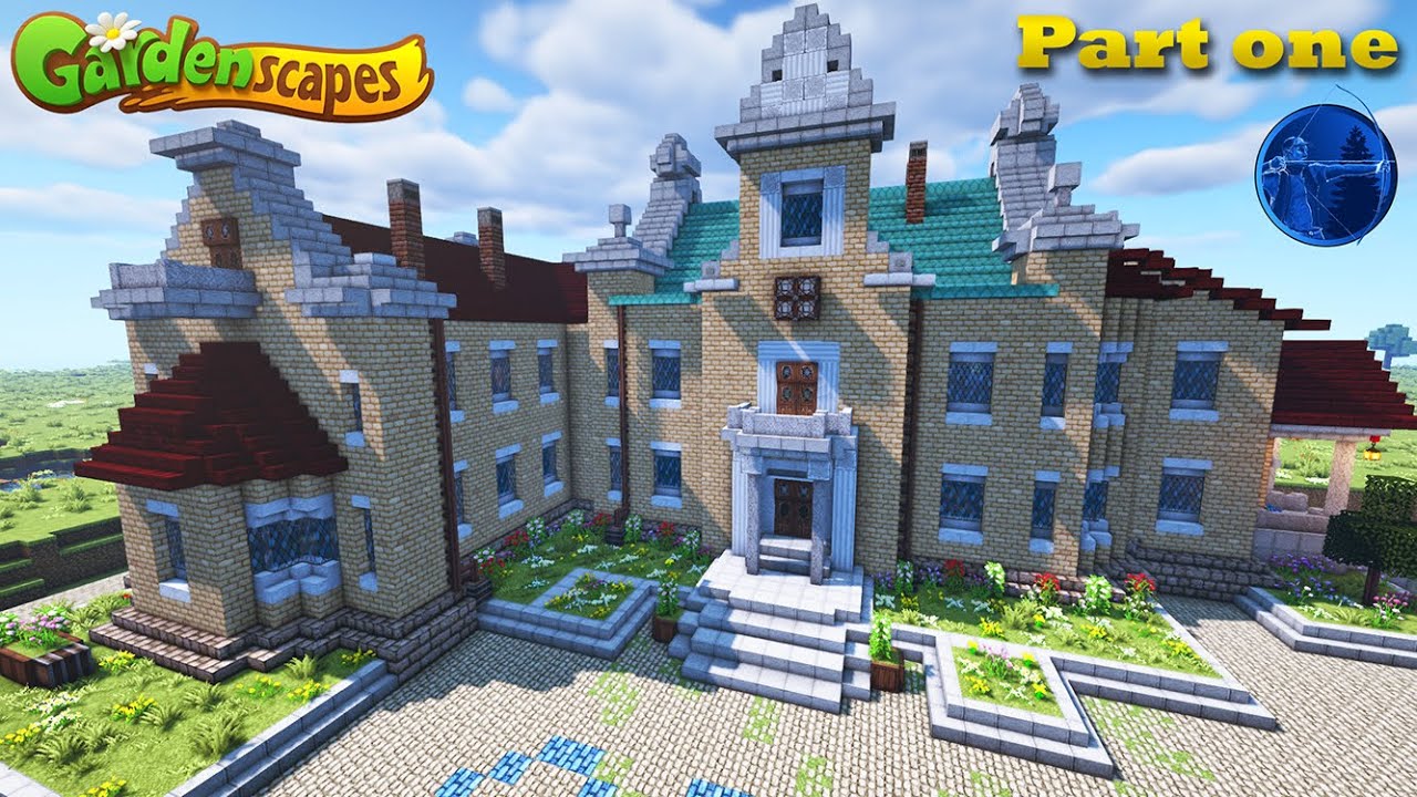Minecraft: Gardenscapes Mansion Timelapse Build Part One