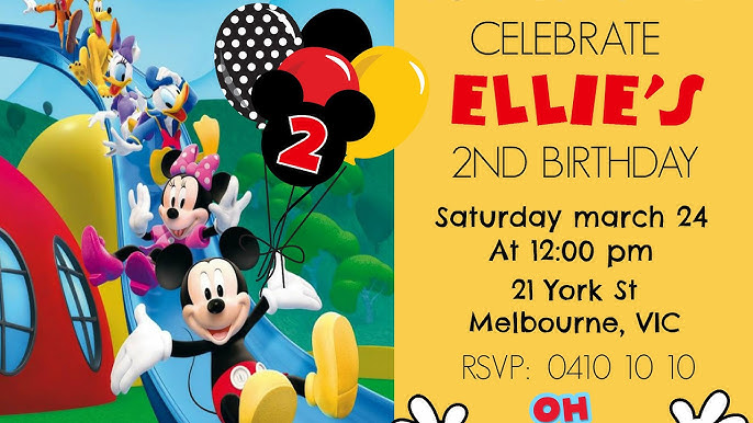 MICKEY MOUSE DIGITAL INVITATION HOW TO MAKE AT HOME DIY - YouTube mickey-mouse-digital-invitation-how-to-make-at-home-diy-youtube