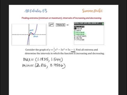 AP Calculus AB Summer Packet: Using your graphing calculator - YouTube