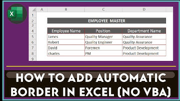 How to add the Automatic Border in Excel (no VBA) | Excel Conditional Formatting Basic